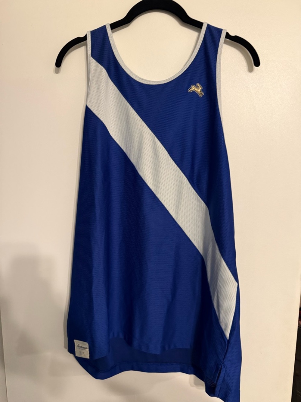 Tracksmith Van Cortlandt Royal Blue & White XL Singlet
